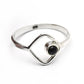 Round Black Onyx Gemstone Boho Band Birthday Mother Ring Solid Silver