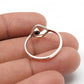 Round Black Onyx Gemstone Boho Band Birthday Mother Ring Solid Silver