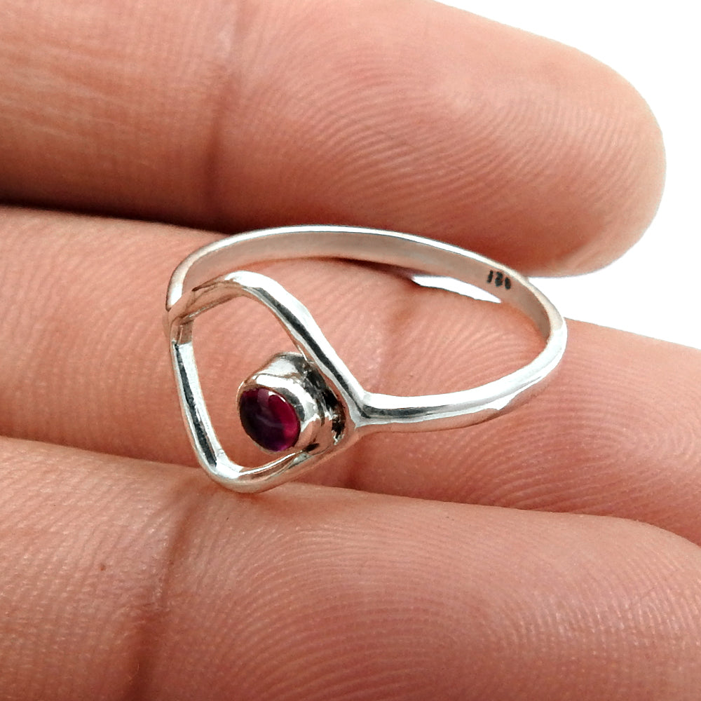 Ruby Gemstone Solid 925 Silver July Birthstone Ring