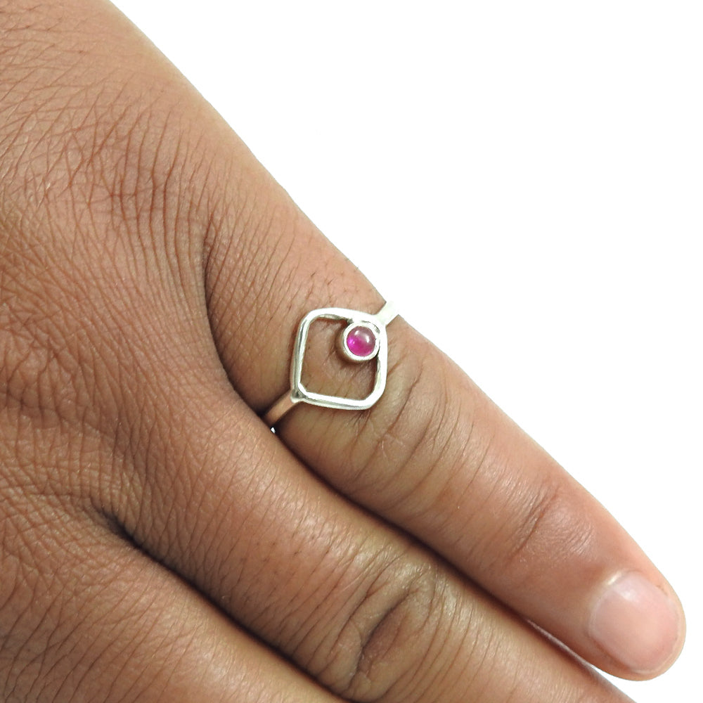 Ruby Gemstone Solid 925 Silver July Birthstone Ring