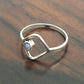Natural Rainbow Moonstone Statement Band Promise Bezel Ring Solid Silver