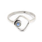 Natural Rainbow Moonstone Statement Band Promise Bezel Ring Solid Silver