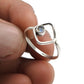 Natural Rainbow Moonstone Statement Band Promise Bezel Ring Solid Silver