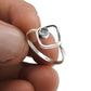 Natural Rainbow Moonstone Statement Band Promise Bezel Ring Solid Silver