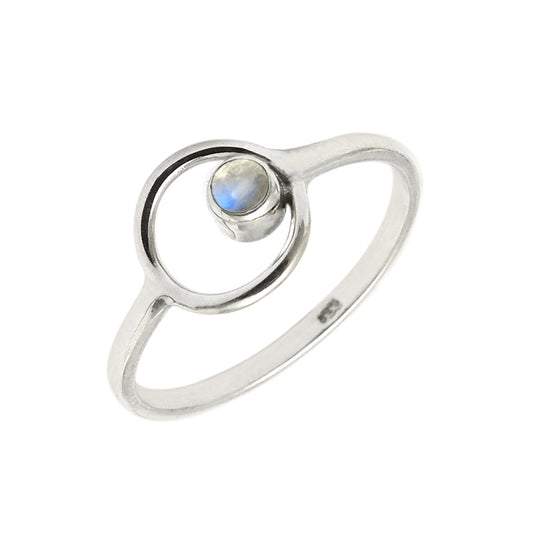 Rainbow Moonstone Stone Solid Sterling Silver Band Daughter Engagement Ring