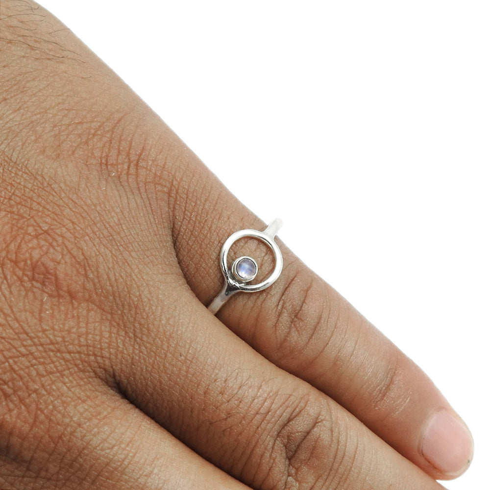 Rainbow Moonstone Stone Solid Sterling Silver Band Daughter Engagement Ring