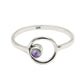Amethyst Gemstone Boho Band Wife Statement Crown Chakra Ring Solid Silver
