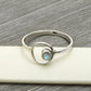 Round Natural Labradorite 925 Silver Mother Birthday Band Engagement Ring