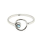 Round Natural Labradorite 925 Silver Mother Birthday Band Engagement Ring