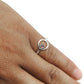 Root Chakra Garnet Gemstone 925 Sterling Silver Promise Bezel Band Ring