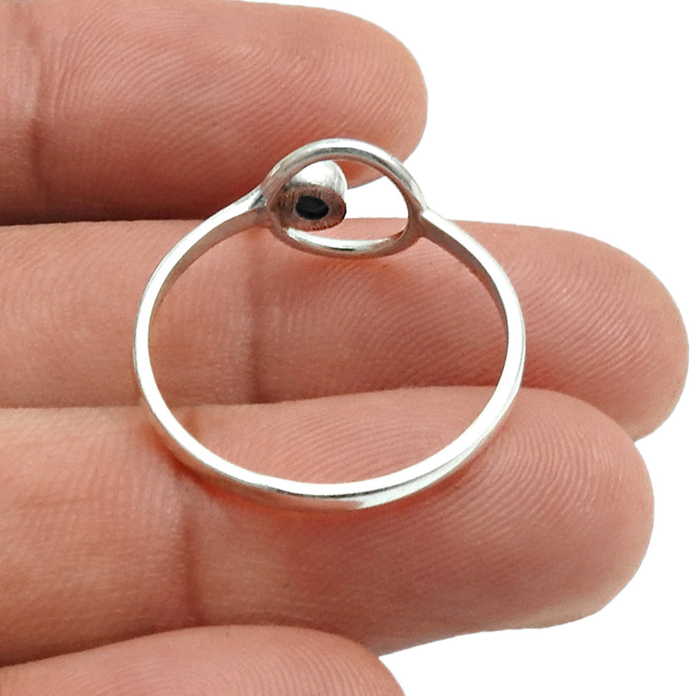 Root Chakra Garnet Gemstone 925 Sterling Silver Promise Bezel Band Ring