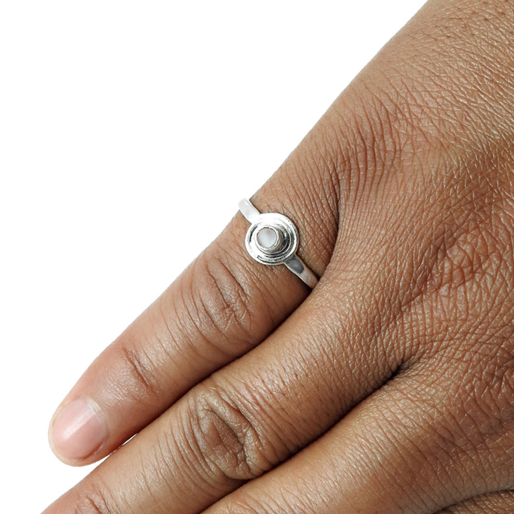 Pearl Ring 925 Sterling Silver Vintage Look Jewelry M1