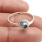 Green Onyx Stone Bezel Anniversary Wedding Band Daughter Ring 925 Silver