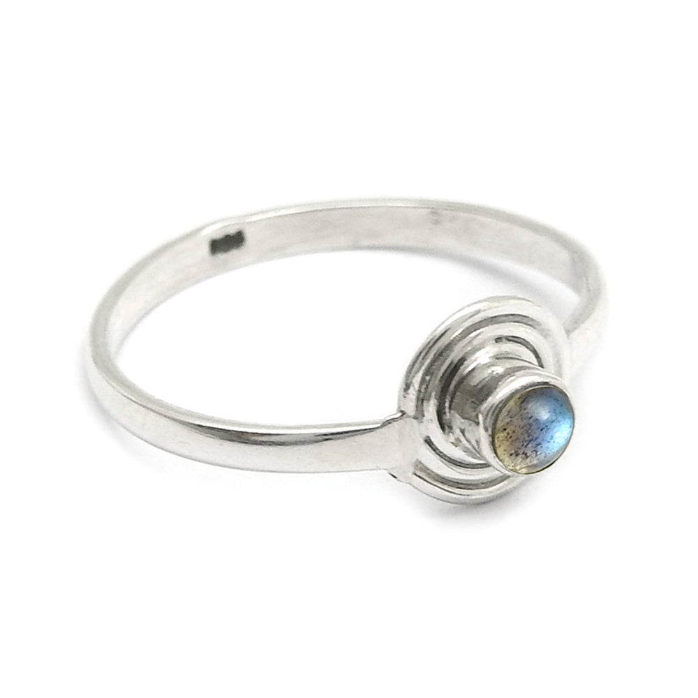 Third Eye Chakra Labradorite Gemstone 925 Silver Band Promise Ring Jewelry
