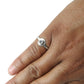 Round Rainbow Moonstone Stone 925 Sterling Silver Band Sister Bezel Ring