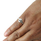 Round Rainbow Moonstone Stone 925 Sterling Silver Band Sister Bezel Ring