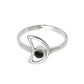 Round Natural Black Onyx 925 Sterling Silver Band Promise Moon Wife Ring