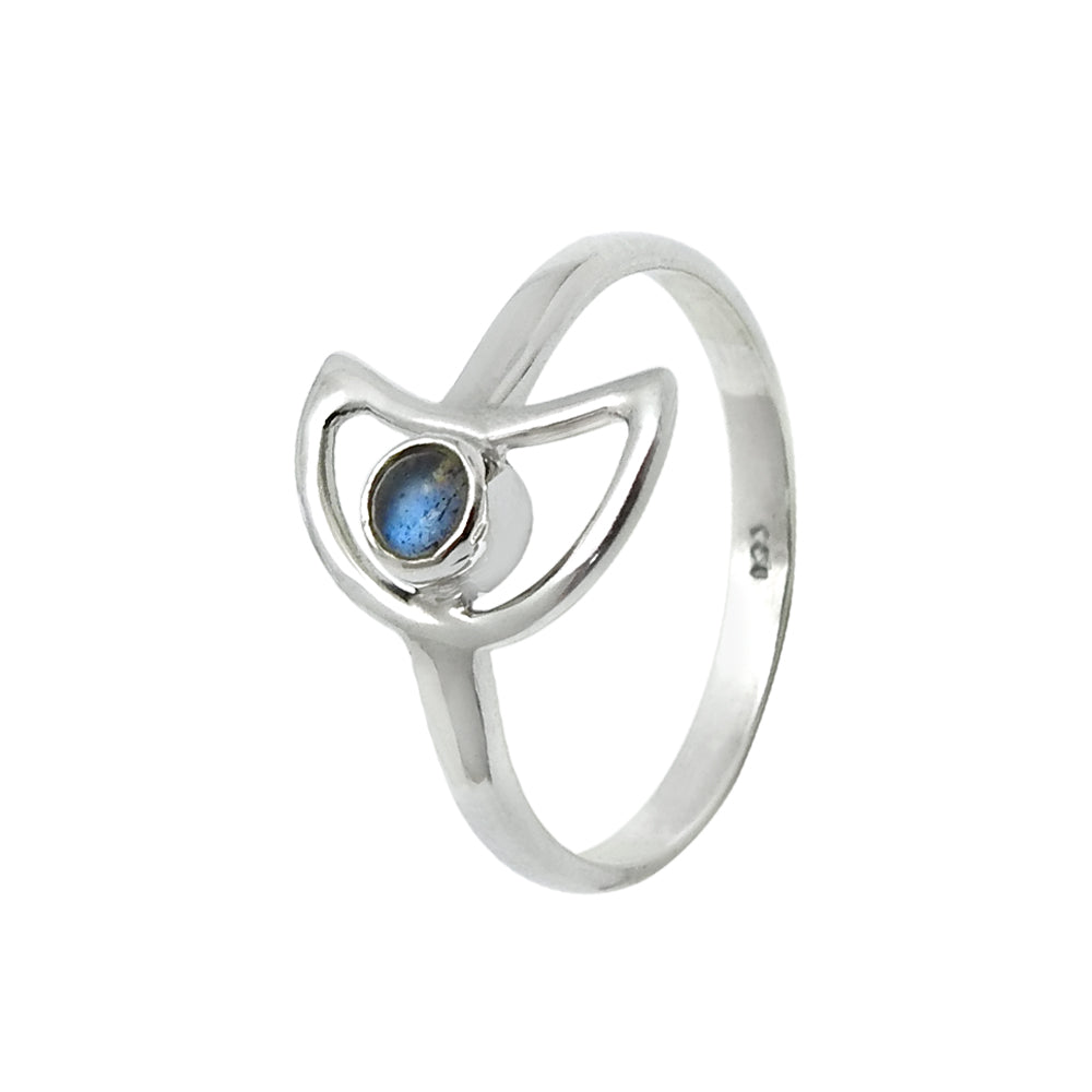 Labradorite Stone 925 Silver Statement Moon Cocktail Wedding Ring Jewelry