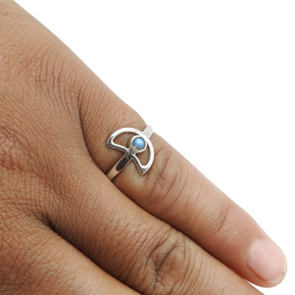 Labradorite Stone 925 Silver Statement Moon Cocktail Wedding Ring Jewelry