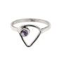 Crown Chakra Amethyst Gemstone 925 Sterling Silver Triangle Band Bezel Ring