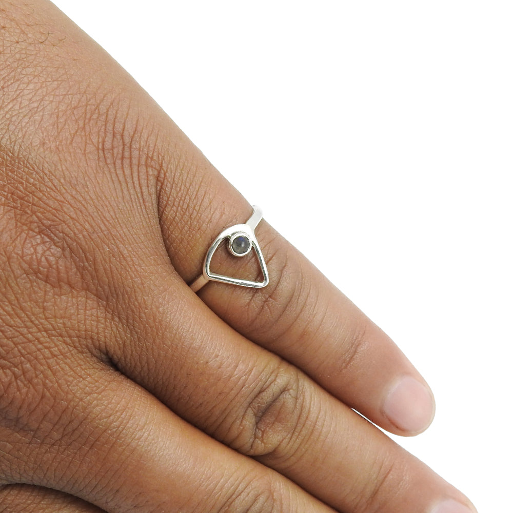 Labradorite Gemstone Statement Artisan Cocktail Ring Jewelry Solid Silver