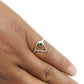 Round Natural Green Onyx Band Triangle Unique Ring Solid Sterling Silver