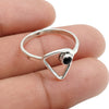 Natural Black Onyx 925 Silver Band Promise Anniversary Wife Triangle Ring