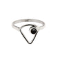 Natural Black Onyx 925 Silver Band Promise Anniversary Wife Triangle Ring