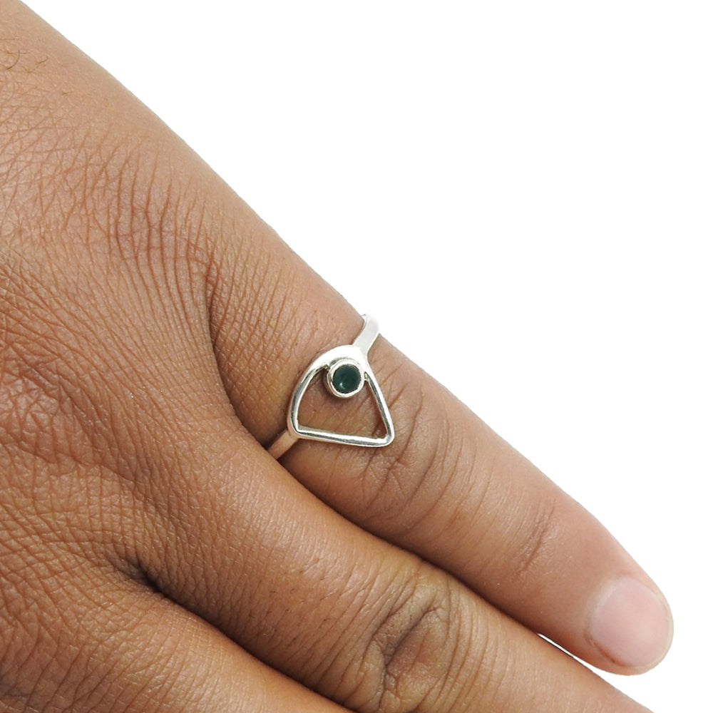 Emerald Gemstone Solid 925 Silver Birthstone Ring