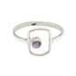Round Amethyst Gemstone 925 Sterling Silver Handmade Band Bezel Sister Ring