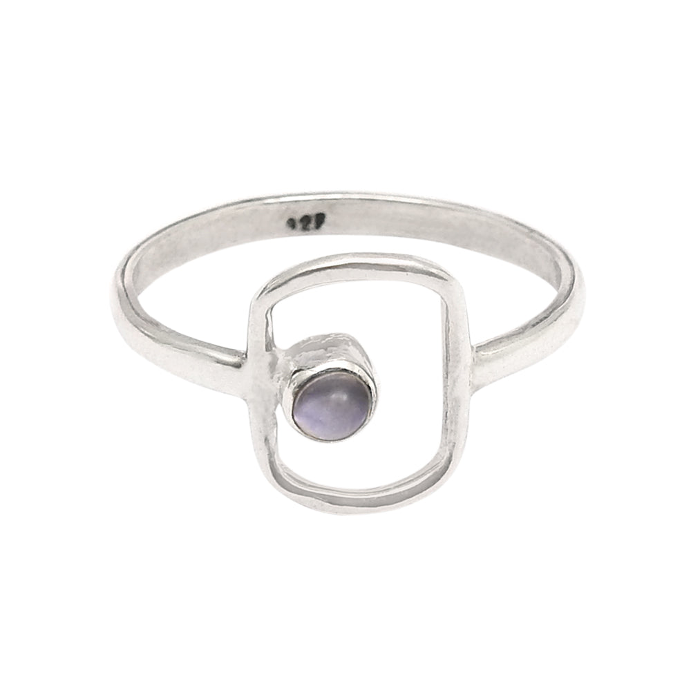 Round Amethyst Gemstone 925 Sterling Silver Handmade Band Bezel Sister Ring