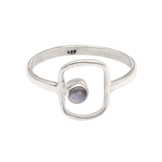 Round Amethyst Gemstone 925 Sterling Silver Handmade Band Bezel Sister Ring