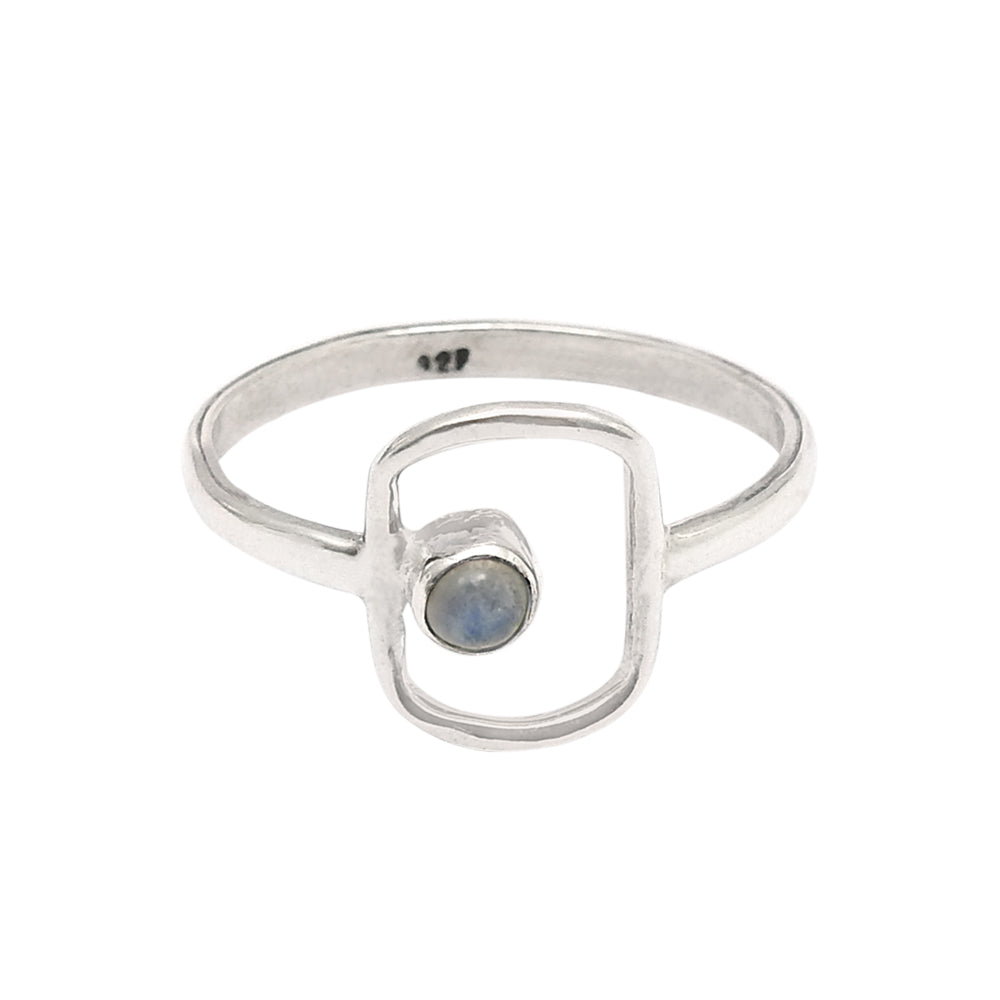 Labradorite Gemstone Sterling Silver Bezel Daughter Cocktail Ring Jewelry