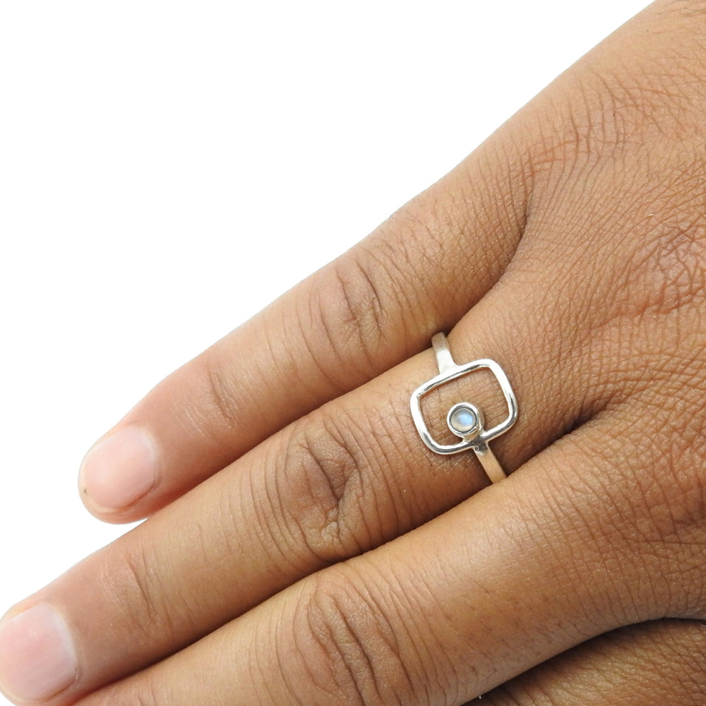 Labradorite Gemstone Sterling Silver Bezel Daughter Cocktail Ring Jewelry