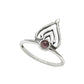 Natural Garnet 925 Silver Wedding Crown Elegant Mother Band Bezel Ring