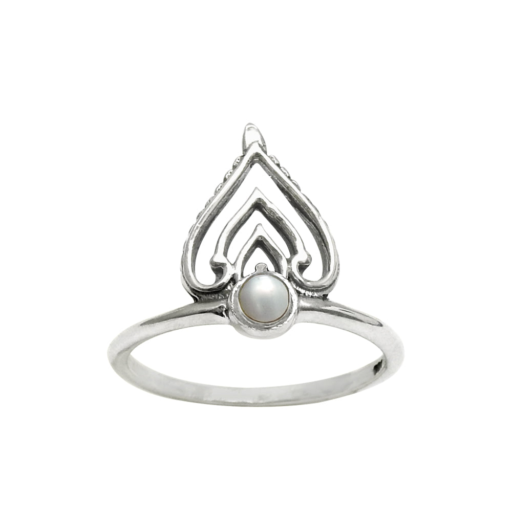 Pearl Ring 925 Sterling Silver Vintage Look Jewelry N1