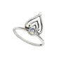 Round Labradorite Gemstone Solid Sterling Silver Mother Crown Band Ring