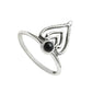 Round Black Onyx Gemstone Daughter Crown Bezel Band Ring 925 Solid Silver
