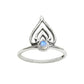 Natural Rainbow Moonstone Band Artisan Crown Ring Solid Sterling Silver