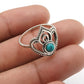 Natural Turquoise Band Anniversary Unique Crown Bezel Ring 925 Silver