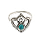 Natural Turquoise Band Anniversary Unique Crown Bezel Ring 925 Silver