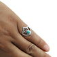 Natural Turquoise Band Anniversary Unique Crown Bezel Ring 925 Silver