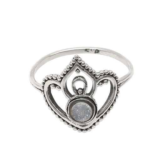 Druzy Gemstone Ring 925 Sterling Silver Handmade Jewelry