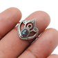 Labradorite Gemstone 925 Solid Silver Band Crown Boho Ring Jewelry