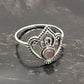 Natural Rose Quartz 925 Sterling Silver Band Wife Crown Promise Ring