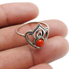 Round Natural Red Onyx Wife Crown Wedding Band New Ring 925 Sterling Silver