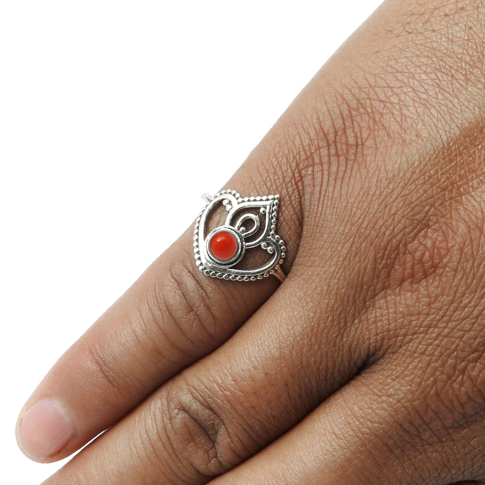 Round Natural Red Onyx Wife Crown Wedding Band New Ring 925 Sterling Silver