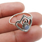 Round Chalcedony Gemstone Solid Sterling Silver Crown Bezel Band Ring