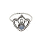 Round Chalcedony Gemstone Solid Sterling Silver Crown Bezel Band Ring