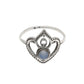 Round Chalcedony Gemstone Solid Sterling Silver Crown Bezel Band Ring